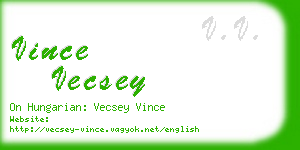 vince vecsey business card